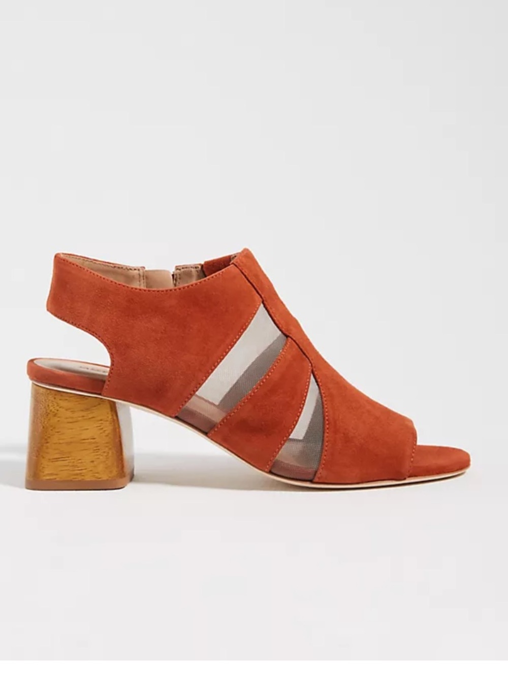 Bernardo Anthropologie Bailey Suede Mesh Block Heel Sandals